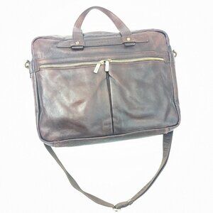 Giudi - Italian Leather Briefcase/Laptop Bag with shoulder strap